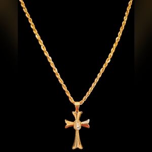 Goldtone Cross Pendant Necklace
